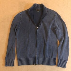 Bloomingdale’s Blue Washed Cotton Zip-Up Large